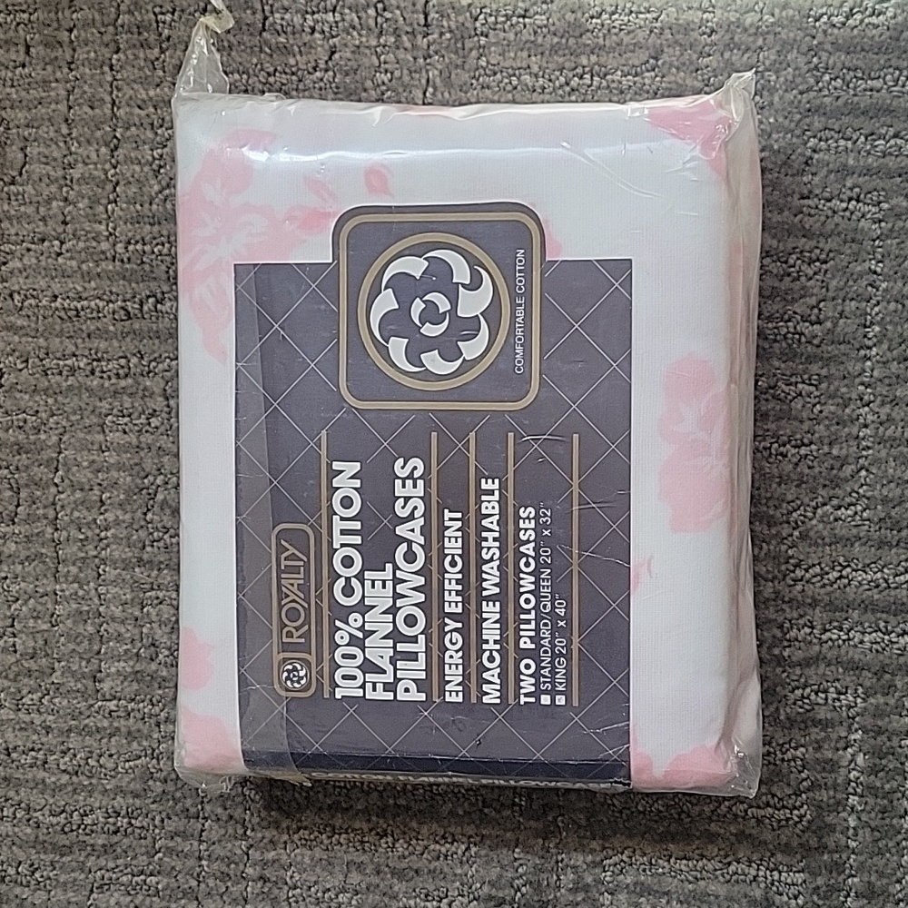 Brand new Royalty 100% cotton flannel pillowcase